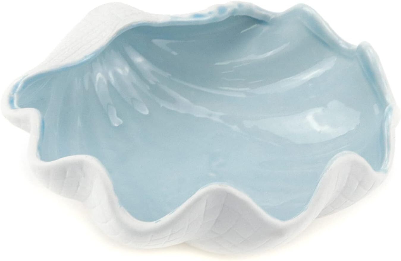 Ceramic Jewelry Dish Tray Shell Shape Rings Bracelet Trinket Holder Ocean Style