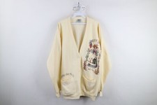 Vtg 90s Streetwear Womens 2XL XXL Angel Flower Garden Cardigan Sweatshirt USA