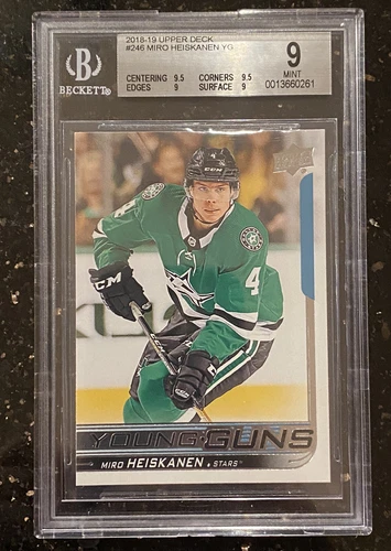 2018-19 Upper Deck YOUNG GUNS #246 MIRO HEISKANEN BGS 9 Mint Sub-grades