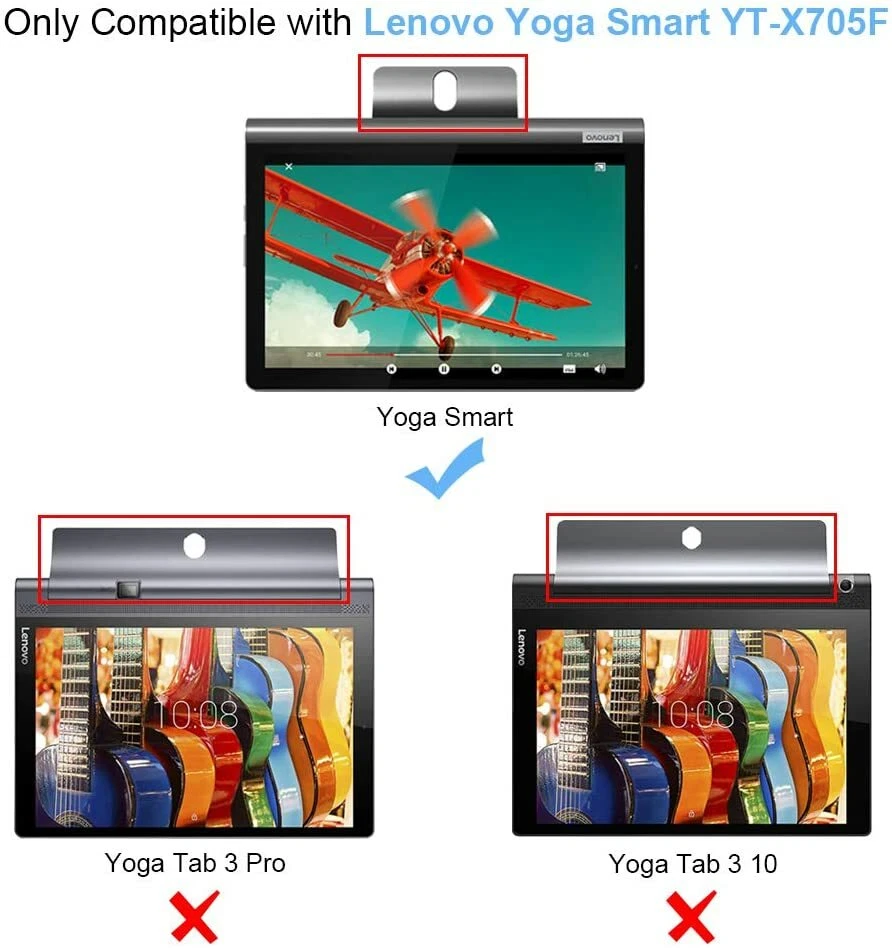 for Lenovo Yoga Smart Tab 10.1 YT-X705F Tablet Folio Case Cover Auto Sleep/Wake