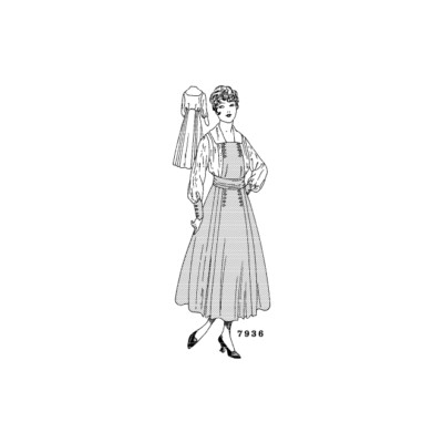 Past Patterns 7936 - 1920s Four Gored Dress Sewing Pattern bust size 36'' b36