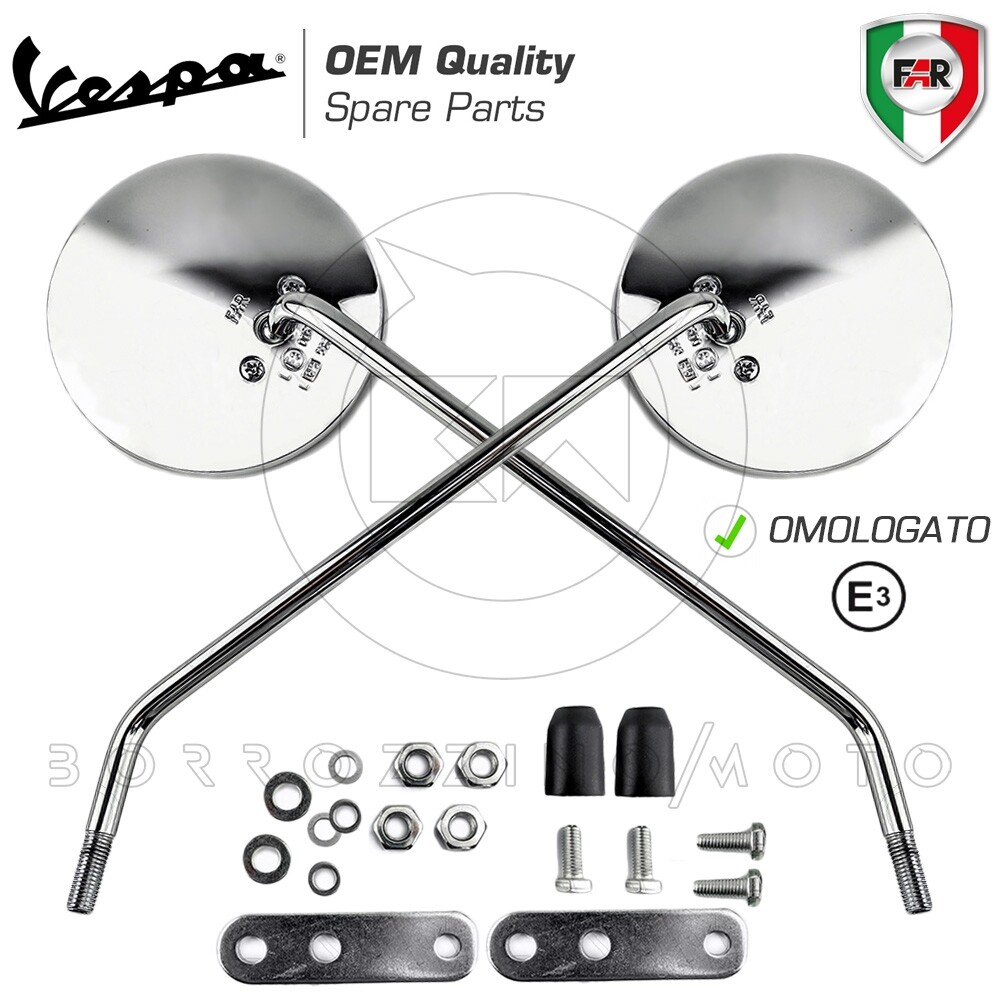 Vespa Px 125 Coppia Specchietti Retrovisori Cromati Per Piaggio Vespa PX 150 (2002) Vespa Piaggio - Foto 11