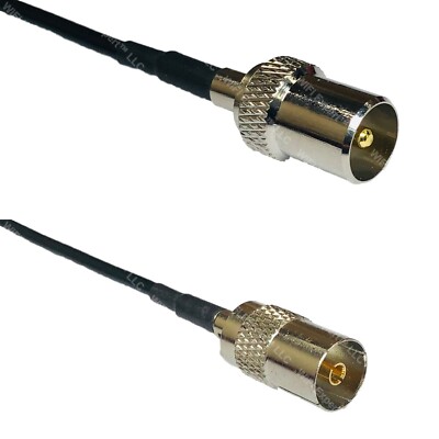 RG174 DVB TV Pal Male to DVB TV Pal Female Coax RF Cable USA-Ship Lot