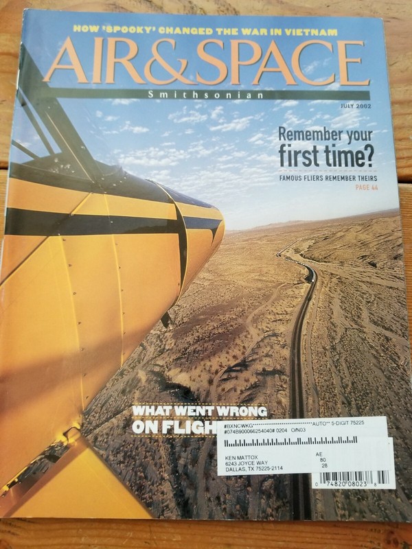JULY 2002 Air & Space "Remember your first time? FAMOUS FLIERS REMEMBER THEIRS"