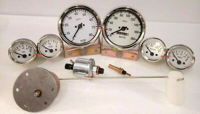 Smiths Chrome Gauge Kit – 80mm Speedo & Tacho, 52mm Temp, Oil, Volt, Fuel (km/h) – Vintage - View #4