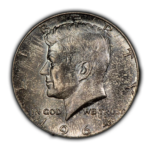 1964 50c Kennedy Half Dollar - Violet Toning - BU - SKU-H3174