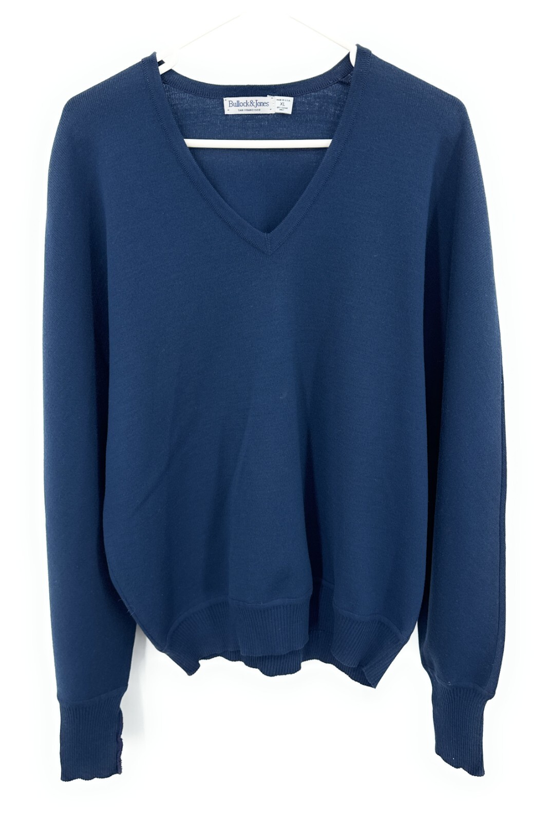 Bullock & Jones Men's V-Neck Pullover Sweater Blue Sz XL