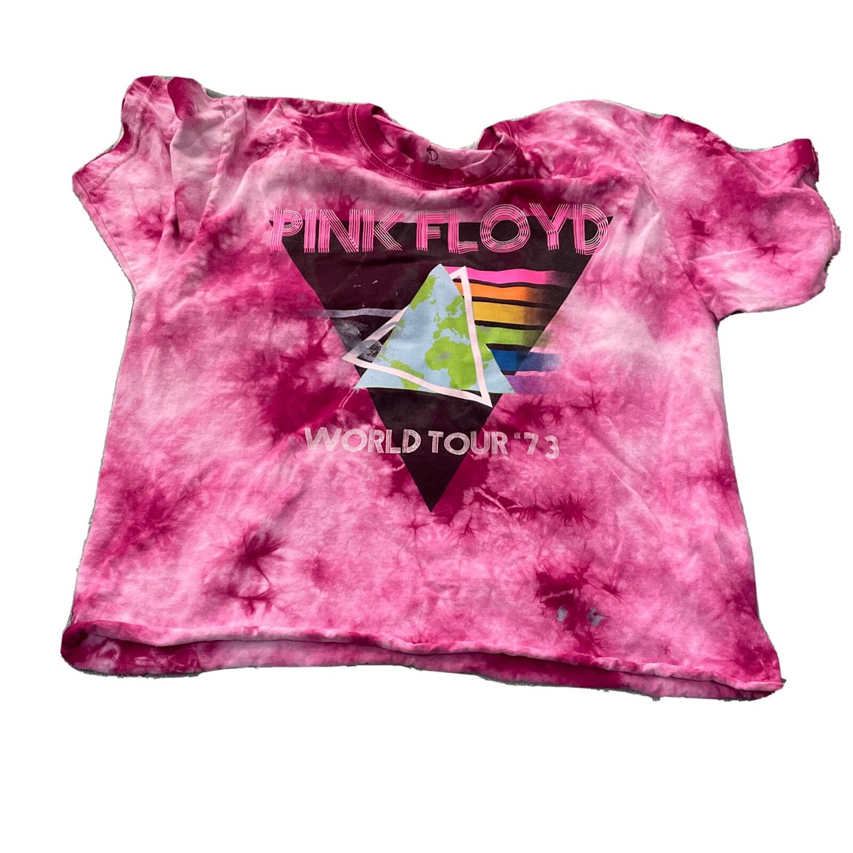 Pink Floyd World Tour Pink 1973 Tie Dye T Shirt Size Medium
