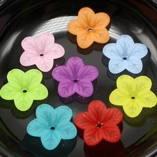 100 Mixed Color Frosted Acrylic Star Flower Beads Cap 18mm DIY Earring