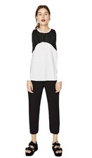 Maglia Zara Cotone Bianco Nero Gilet S Maglietta Felpa