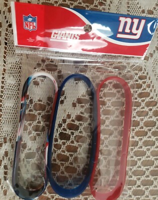 NFL Football N.Y. New York Giants Rubber Wrist Band 3 Bracelets*read*