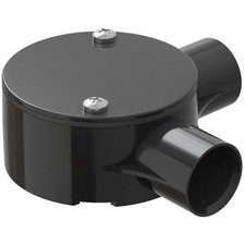 PVC Electrical Conduit 2-Way Angle Box 20mm - Black