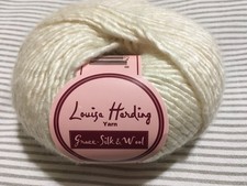 One single ball Louisa Harding Grace, silk and wool, 50 gm luxury yarn, in cream