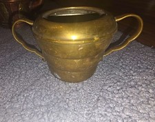 Messing Becher & Pokal / Messingtopf mit 2 Henkeln/Griffen, messingfarben
