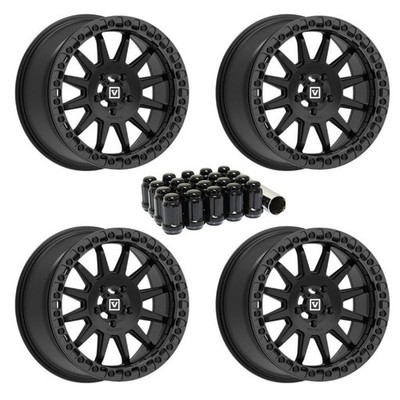 Valor Offroad Satin Black V09 UTV Beadlock Wheel - 17x8 / +40mm / 6x5.5 - 4 Pack