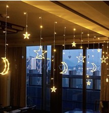 Indoor / Outdoor Star and Moon LED Curtain Lights