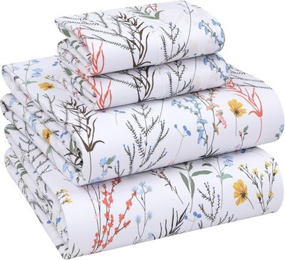 100% Cotton Percale Sheets King Size, Aroma | Crisp Cooling, Deep Pocket 16'',