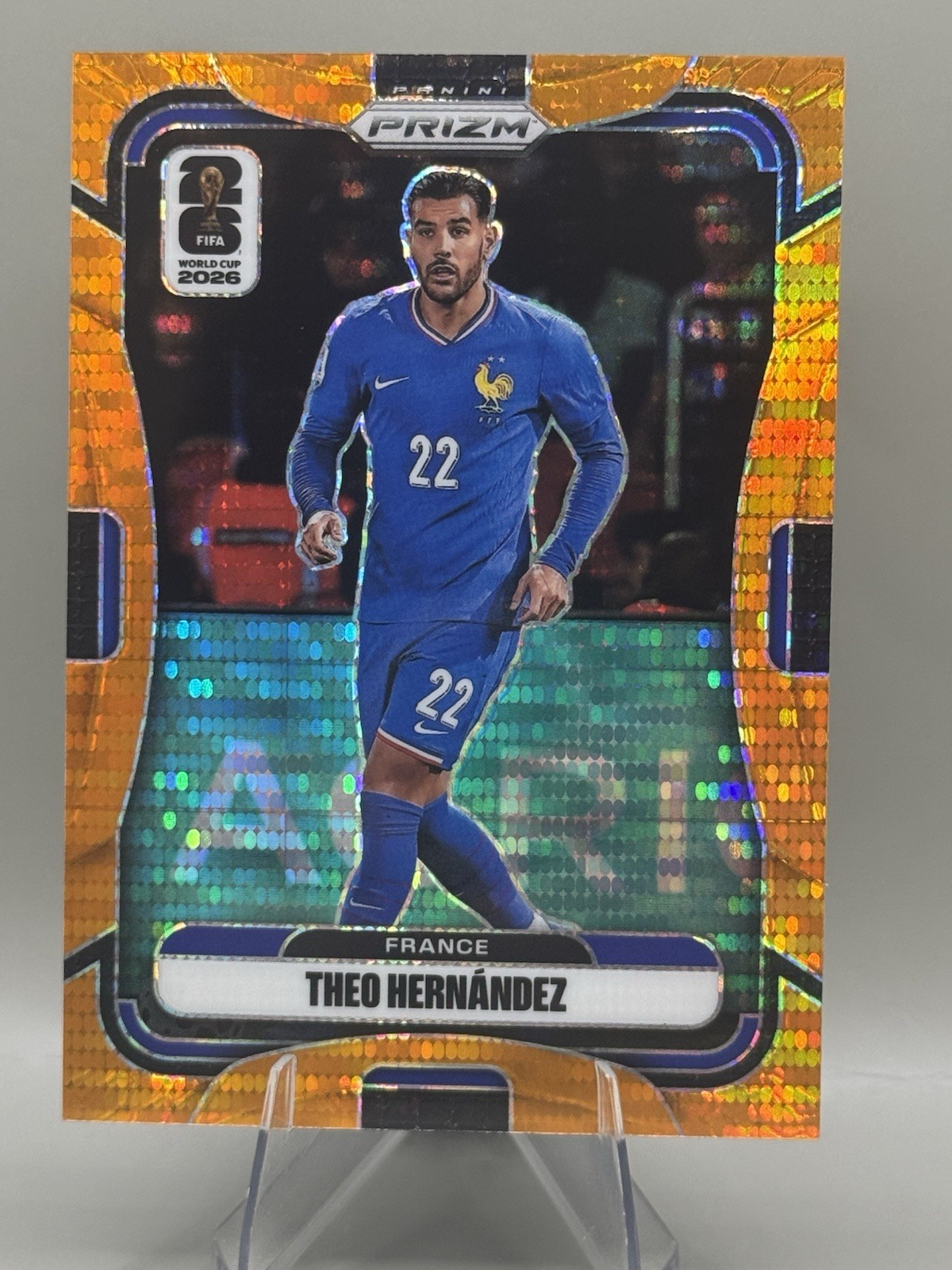 Theo Hernandez France 2026 Panini World Cup Prizm Orange Preferred Prizm /99