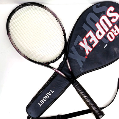   Pro Supex Target Tennisschläger 100% Graphit Kohlefaser Stiff 100in2 Grip 4