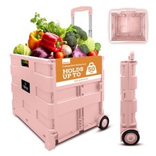 Ultra-Slim Rolling Collapsible Storage Pack-N-Roll Utility-carts, with Telesc...