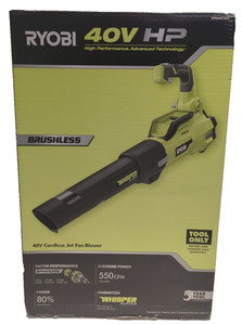NEW RYOBI 40V HP Brushless 125MPH 550CFM Jet Fan Leaf Blower Tool Only