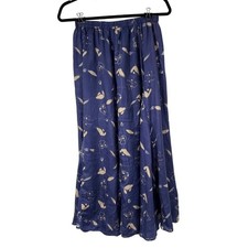Uniform John Paul Richard Floral Silk Skirt Petites Small S Blue Womens