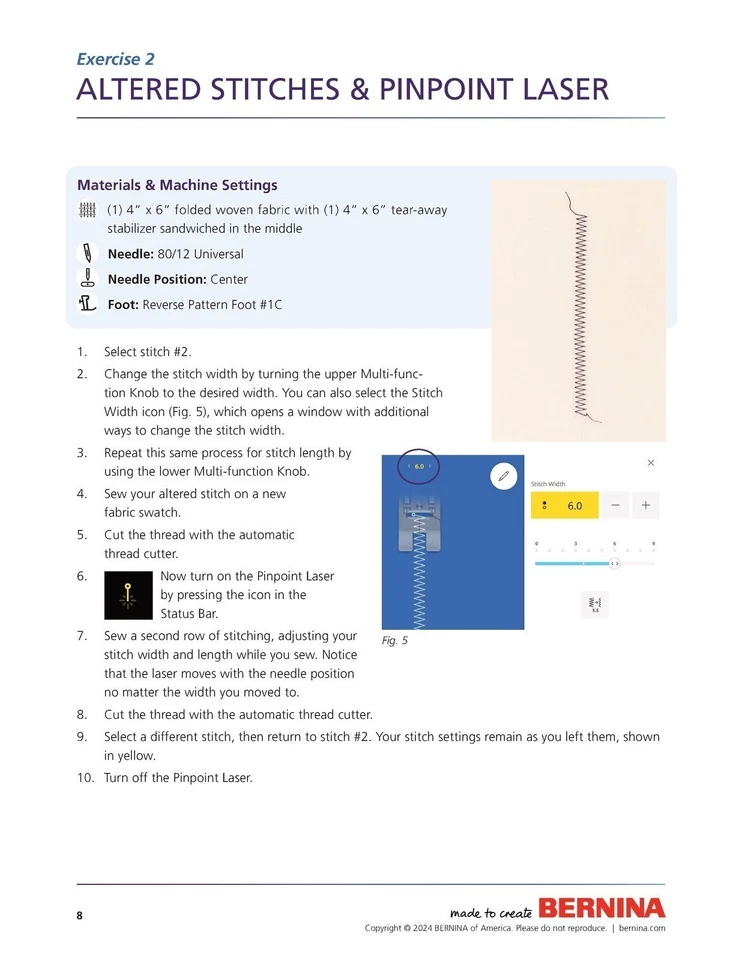 BERNINA 990 Sewing Workbook Manual - STEEL WIRE BOUND - TOUGH COVERING - Image 4 of 4