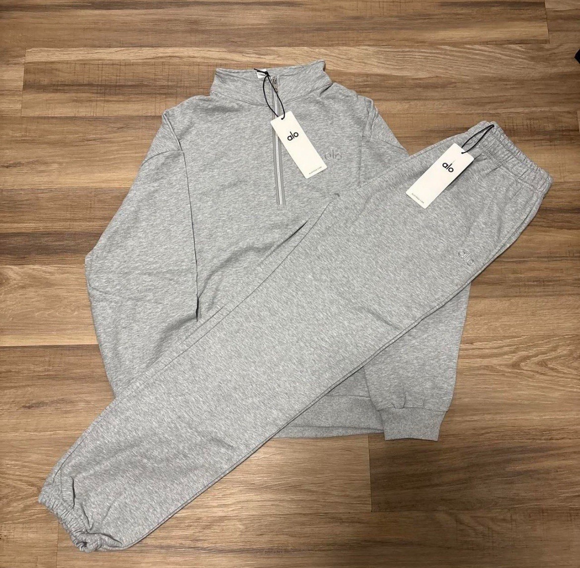 Alo Yoga Grey Quarter Zip Set Medium | eBay