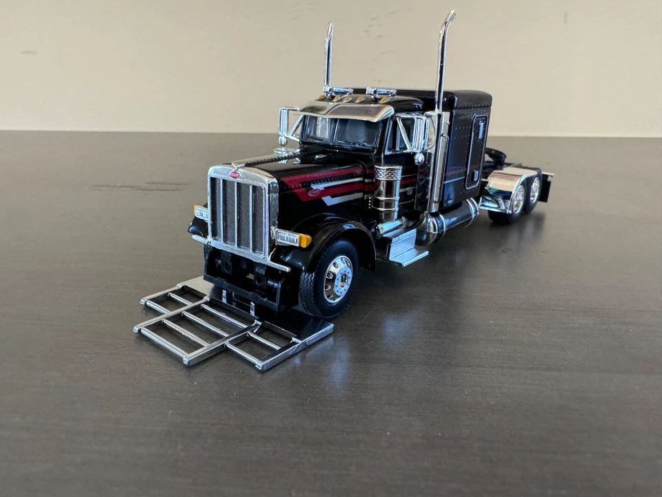1/64 DCP/First Gear Peterbilt 379 w/ 63” Sleeper Black w/Red/White Stripes - Image 4 of 4