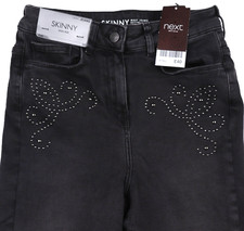 NEXT graue Skinny-Jeans Größe 10 normal UVP 40 £ ETIKETTFEHLER