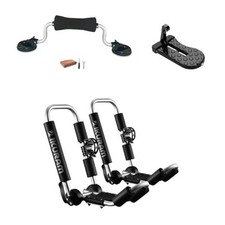 Kayak Roof Rack, Aluminum Kayak Carrier Folding J-Style Unilateral Roller Step