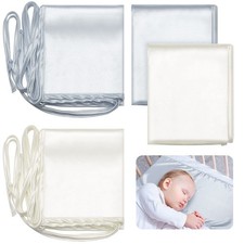 Hosuly 2-Pack Satin Bassinet Sheets for Standard Rectangular Cradle Mattress