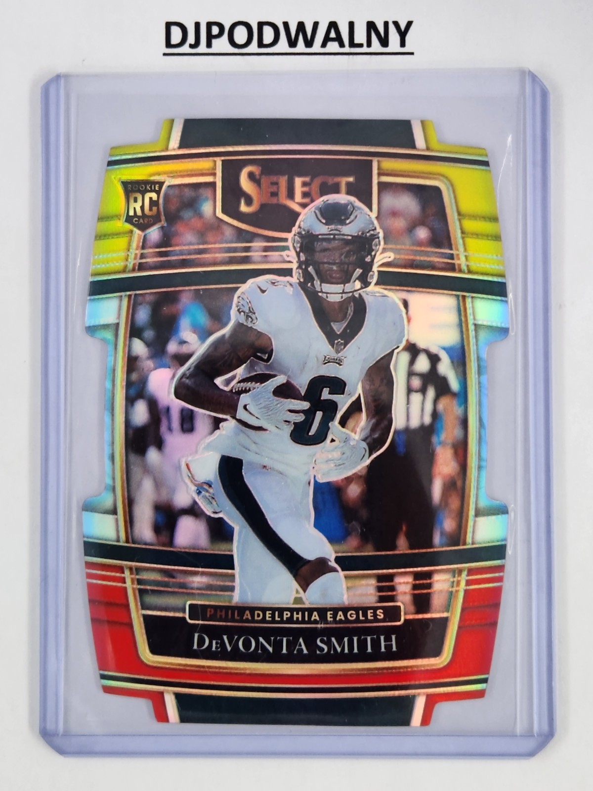 DEVONTA SMITH 2021 Panini Select #49 Red/Yellow DIE-CUT PRIZM RC