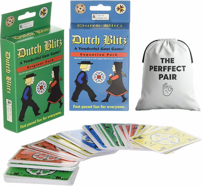 Original Dutch Blitz Card Game and Dutch Blitz Expansion Pack Bundle with Storag
