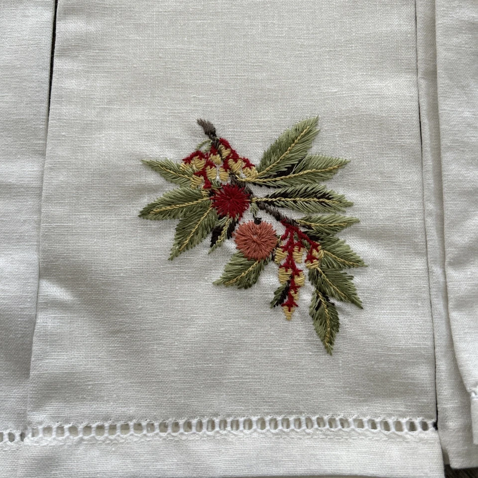 Pottery barn Embroidered Hand Towels Set Of 4 - Image 2 of 4