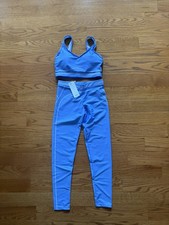 Alo Yoga Set Blue Size S High Waist Leggings and Sports Bra Set NWT