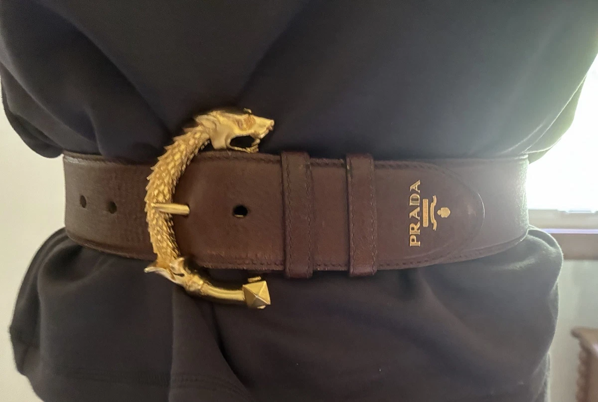 Vintage Prada Brown Leather Breaded Belt Women\'s Size Small? Cocoa Brown Suede Belt | PRADA - Canada main image 3