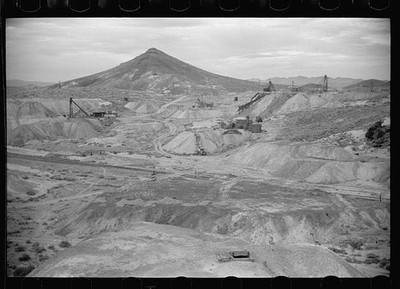 Photo:Goldfield Nevada 1940 Abandoned Gold Mine Open Pit Mining Landscape