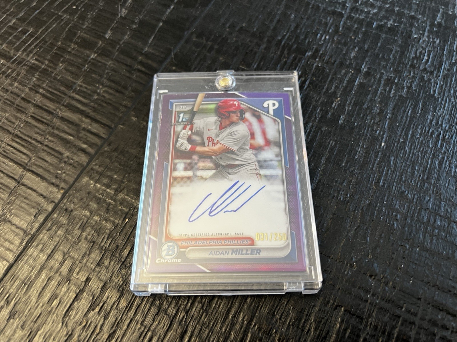 2024 Bowman - Chrome Prospect Auto Aidan Miller #CPA-AMI Purple Refractor /250