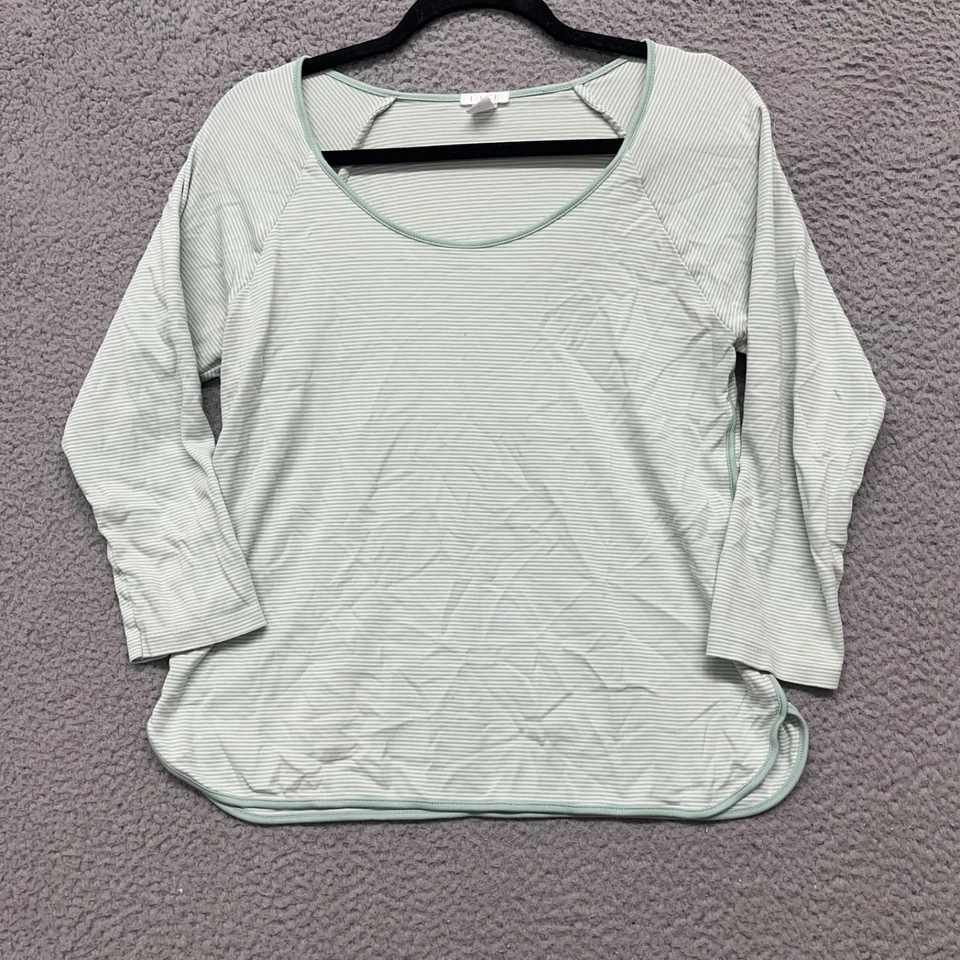 Conjunto de pijama Lake para mujer M verde a rayas pantalones de algodón Pima + Top Lounge Comfort Foto 2 de 4