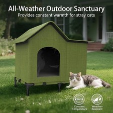 Heated Cat Shelter Outdoor Insulated Waterproof Easy Assembly New in BOX