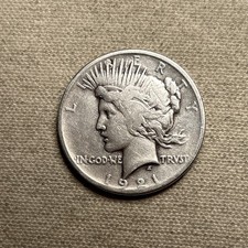 1921 Silver Peace Dollar, Fine+ Condition, Scarce Date! ZM