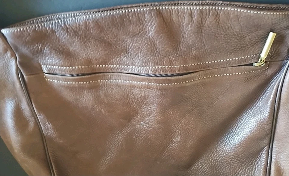 Avorio Shoulder Bag Purse Women’s Italy Made Brown Leather VTG Read Desc. - Image 4 of 4