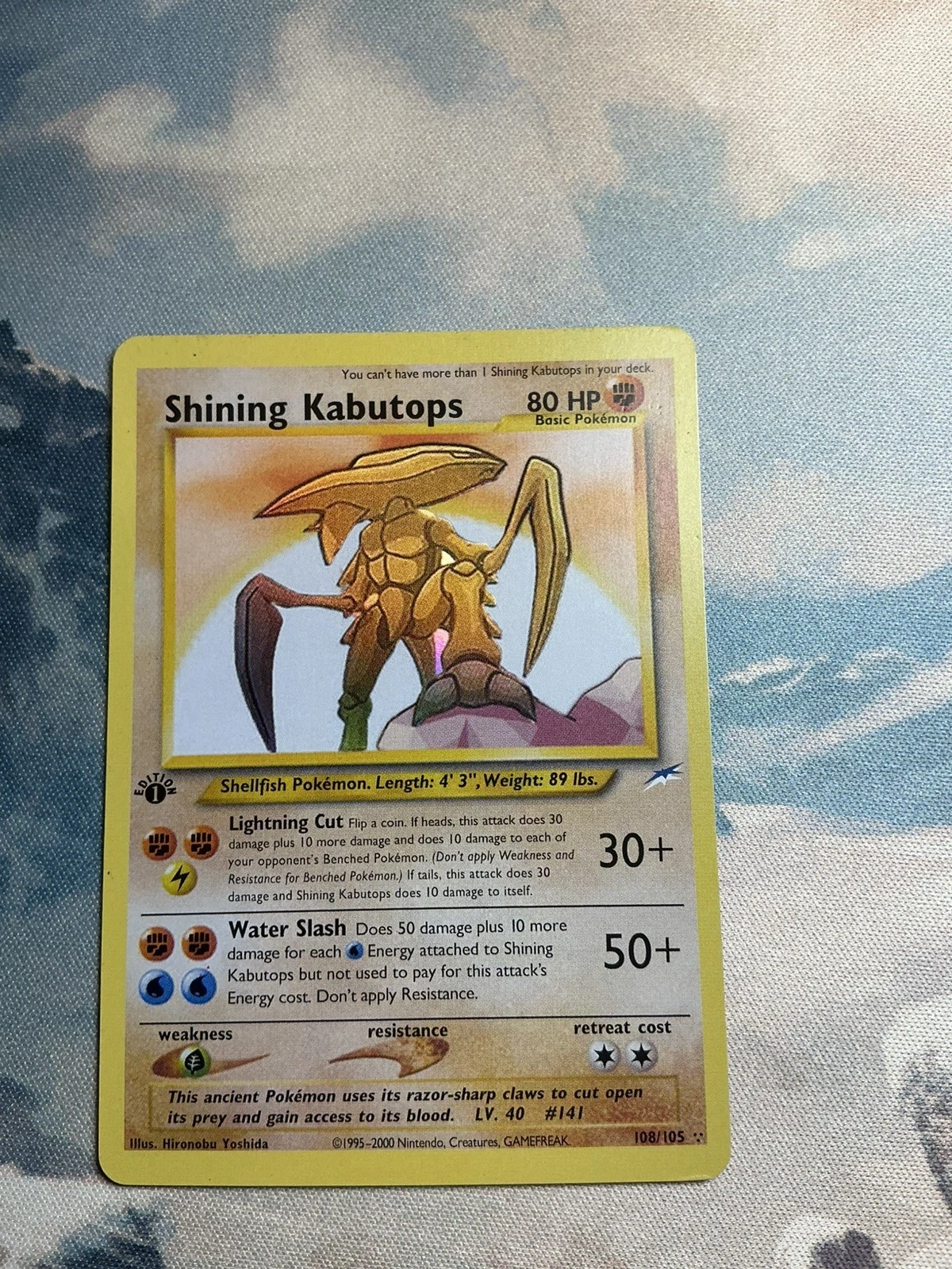 Shining Kabutops 1st Edition Neo Destiny 108/105 Pokemon Holo Secret Rare LP