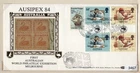 (3467) AUSIPEX 1984 FDC, GB Great Britain AND US STAMPS