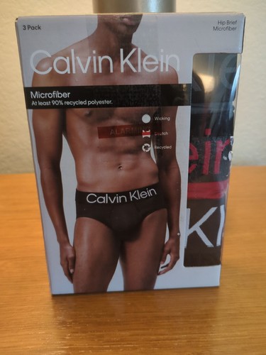 Medium- Calvin Klein Men's 3 Pack Microfiber Hip Brief