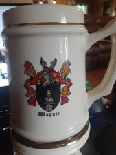Beer Stein With Coat Of Arms 0.5Lk, gold trim, made in USA