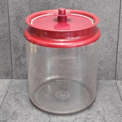 Tupperware Panorama 3,2 L Kaffeedose Rot Klare Sache Vintage Dose Groß Küche 