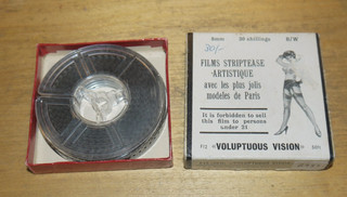 8mm Original Box Glamour Film.French Striptease."Voluptuous Vision".50Ft.