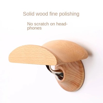 Holz Kopfhörerhalter Wandmontiert Haken Aufhänger Headset Organizer